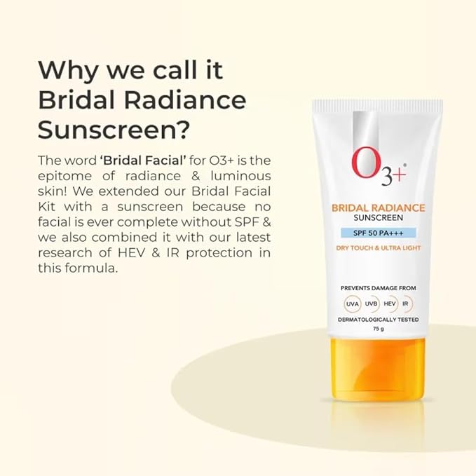 03++ Professional Bridal Radiance Sunscreen SPF 50 PA+++ 75g Broad Spectrum UV Protection