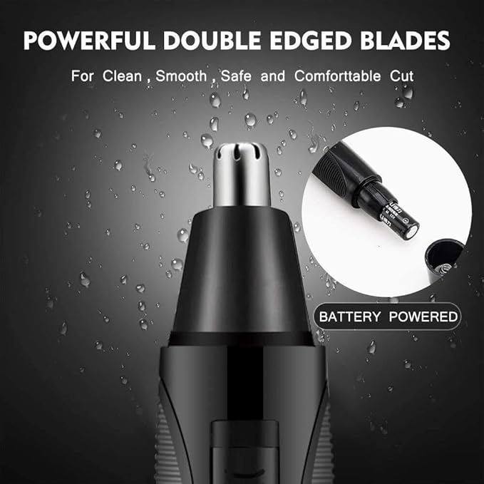 Ear Nose &amp Brow Trimmer Clipper – Painless Trimmer for Men &amp Women Battery Operated Nose Hair Trimmer Kit Black