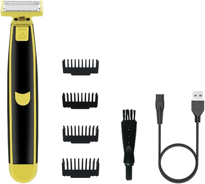 Full Body Washed Wet &amp Dry ShaverElectric Shaving Tool for SideburnsWet and Dry Shaving Tool for Men (1Pcs) Yellow