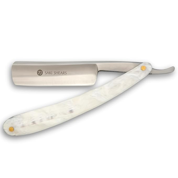 Shaving Straight Edge Razor from Saki Shears (White)
