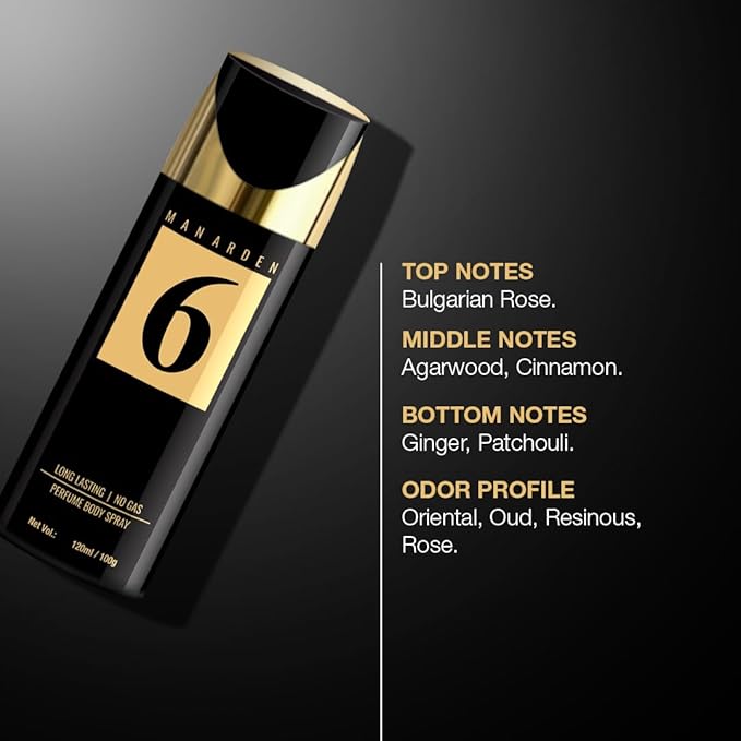 Man Arden #6 Deodorant No Gas Deo for Men Long Lasting Ultra Luxury Perfume Body Spray 120ml
