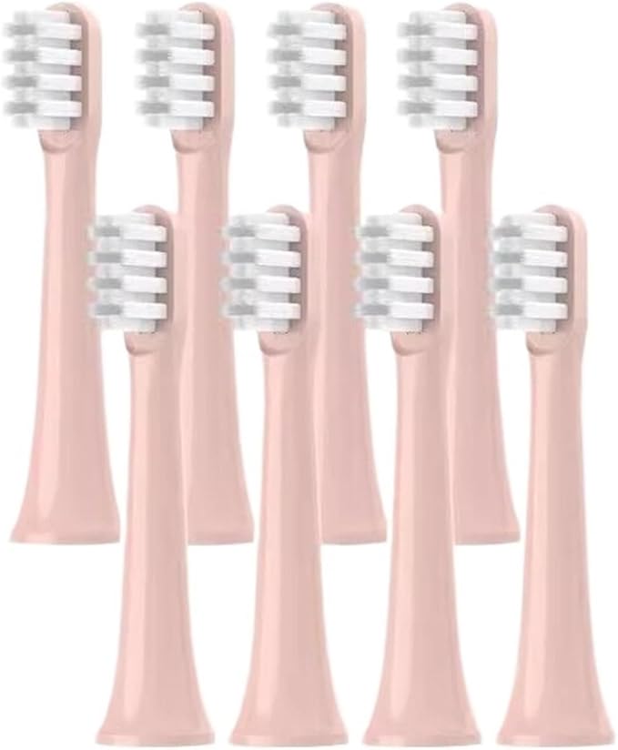 8PCS Toothbrush Replacement Heads for Electric Head White/Pink(8 White-Soft)
