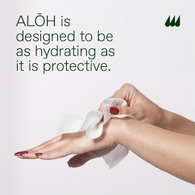 ALŌH Peppermint Eucalyptus Sanitizing Hand Wipes - Clean Hands Clear Mind On The Go Sanitizer for Kids and Adults - Travel Size 6 packs of 20ct Wipe (120 Wipes)