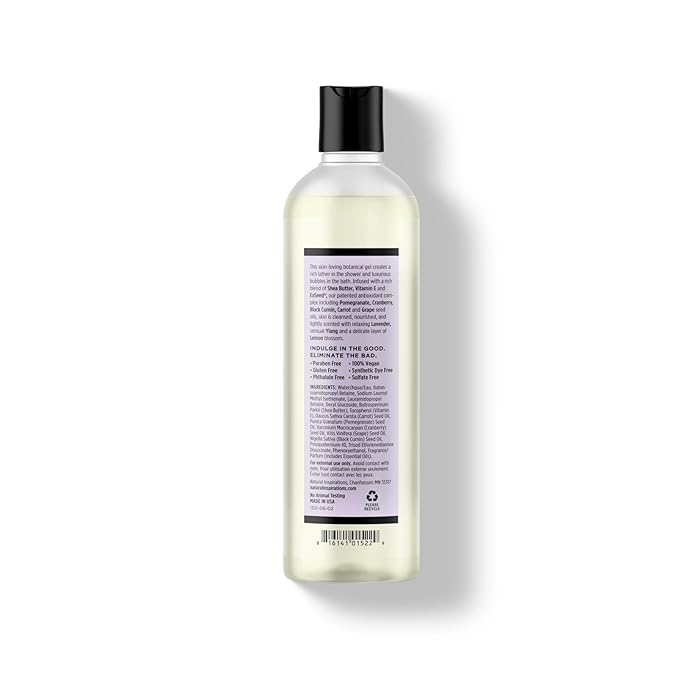 Natural Inspirations Lavender Ylang Moisturizing Bath &amp Shower Gel 12.5oz