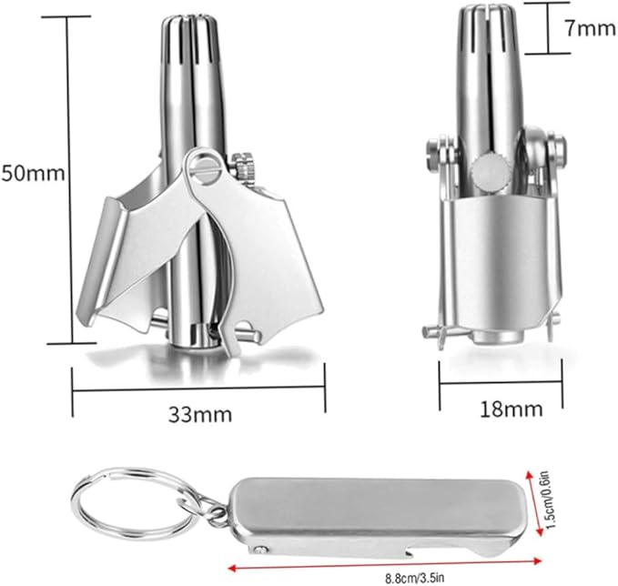 MERRYHAPY 3sets Men Nose Hair Clipper Portable Nose Hair Trimmer Removal for Men Scissors