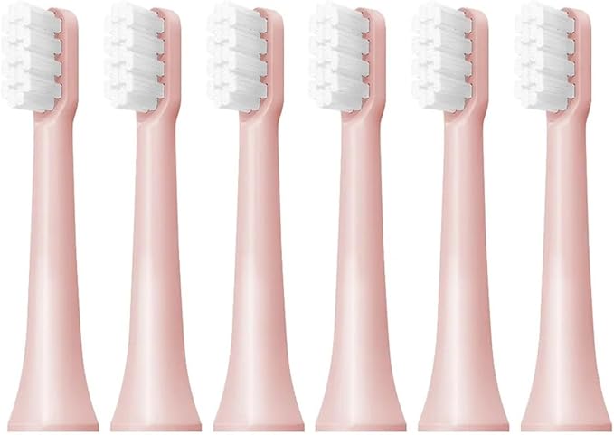 6/12Pcs Replacement Brush Heads Compatibility for MIJIA T100 Mes603 Toothbrush Vacuum Soft Bristle Suitable Nozzles(T100-PK-6PCS)