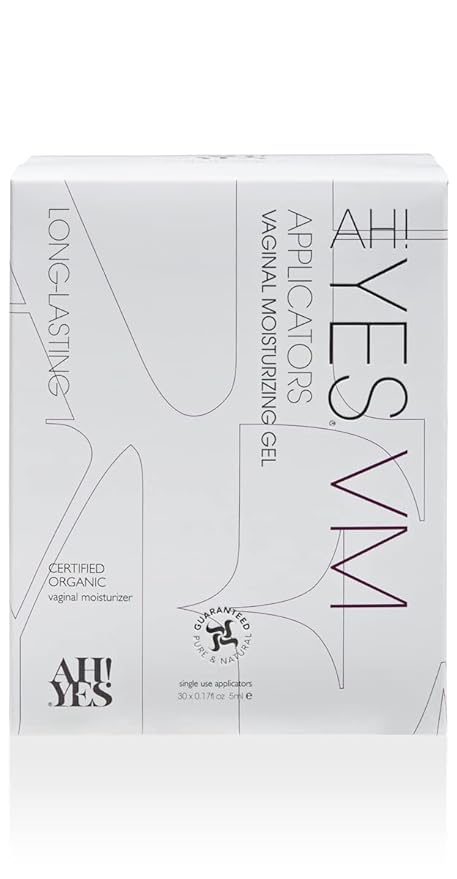 AH! YES® VM Water Based Vaginal Moisturizer | Long Lasting &amp Fast Acting for Vaginal Dryness &amp Irritation | pH Matched | Estrogen Free | Certified Organic &amp Natural (30 x 0.17 fl oz Applic