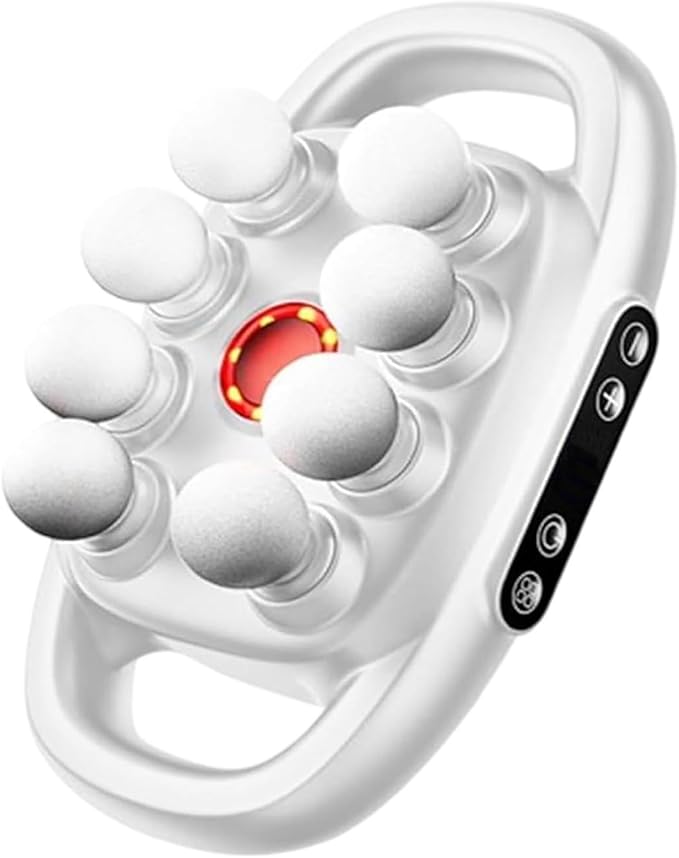 16-Drive 8-Head Massage Gun SetMassage Gun with 16 Attachments &amp Red Light Therapy - Quiet 8-Speed Muscle Massager for BackLegsFull Body Pain ReliefRecovery and Relaxation (White-8)