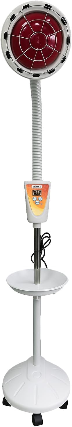Infarex Stand-up Infrared Lamp | 275W Red Light Therapy Heat Bulb 3000h 110V | Rotating Adjustable Portable | Pain Relief Muscle Aches | Home Spa Dermatology Clinic Beauty Salon