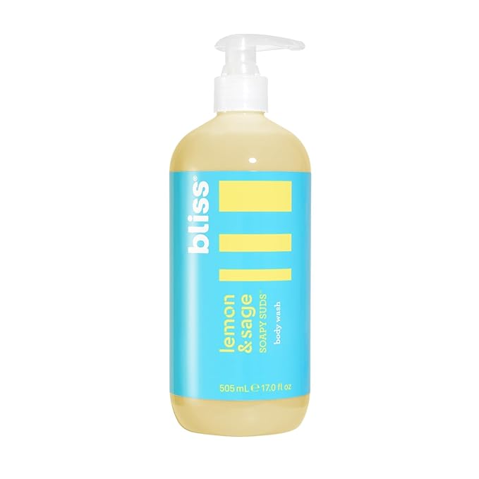 Bliss Soapy Suds Body Wash - Lemon and Sage - 17 Fl Oz - Gentle and Hydrating for Supremely Soft Skin - Paraben Free - Vegan &amp Cruelty Free