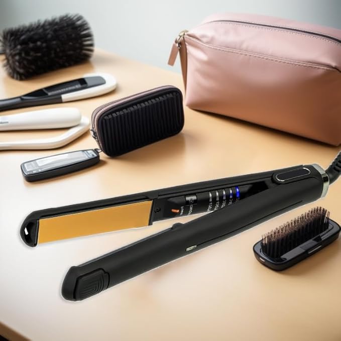 Professional Hair Straightener and Curler 2 in 1 Titanium Flat Iron Original Ceramic Flat Iron Flat Iron for A Smooth Finish Ceramic Floating Plates Quick Heat Up