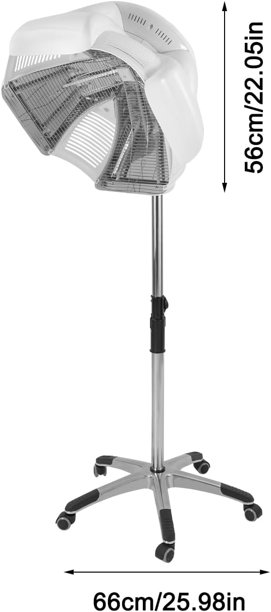 CNCEST Professional Hair Steamer Dryer with Stand1800W Hair Dryer with Stand60-Minute Timer 4 Adjustable SpeedsAdjustable Height 5 Selectable Modes 360° WheelsSalon Hair Perming Machine (White)