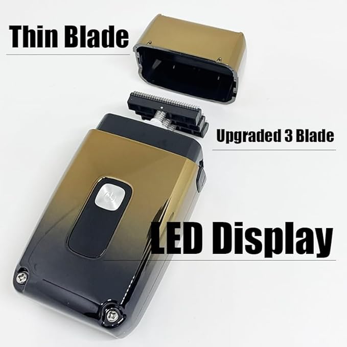 Men's Shaver Rechargeable Hair Beard Electric Shaver For Men Powerful Electric Razor Head Bald Shaving Machine Wet Dry 3-blade shave system (Color : Silver box)