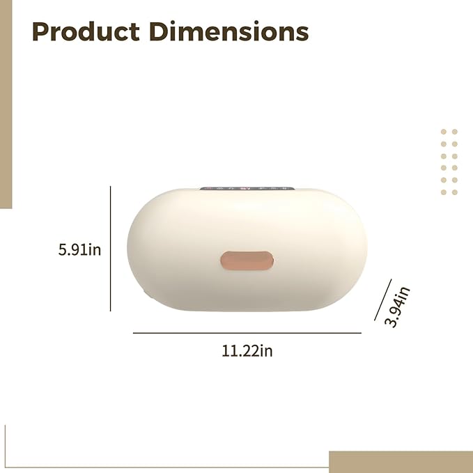 Beige Electric Massager for Abdomen Wireless Heating Tummy Massage Device with Bian Stone