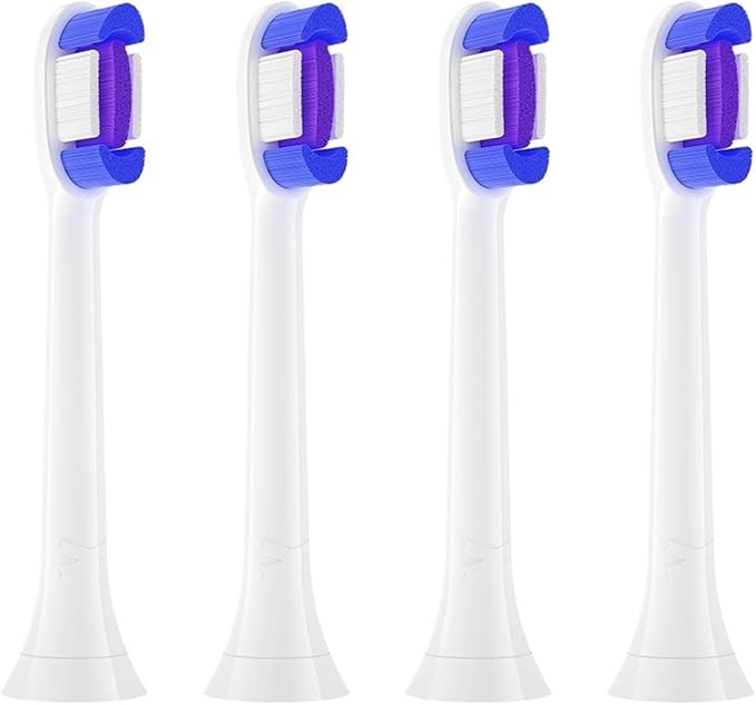 Compatible For Philips HX9322 HX9331 HX9334 HX6252 HX6253 HX6530 Sonic Electric Vacuum Toothbrush Soft Bristle Heads(4pcs)
