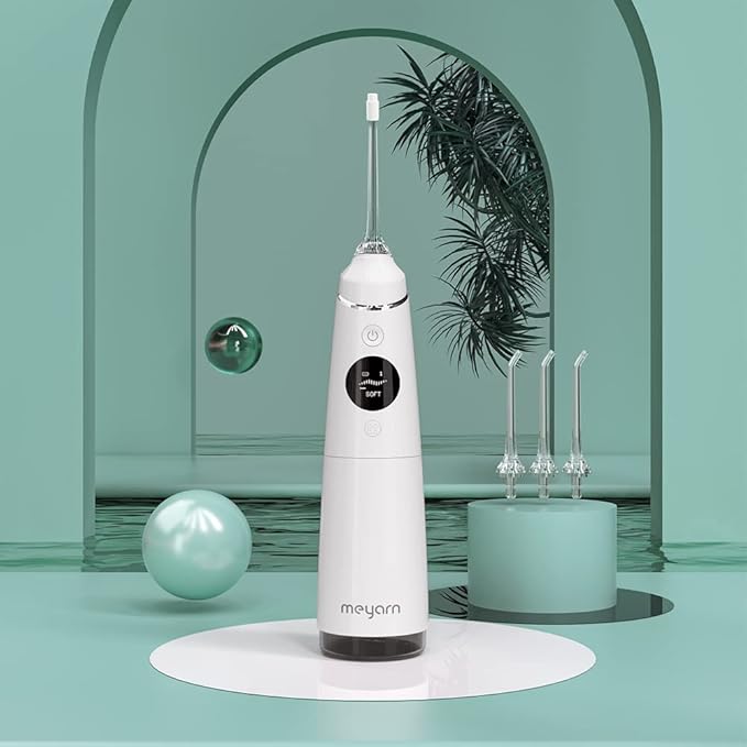Professional Cordless Water Flosser 6Gear Professional Dental WaterFlosser with 3 Jet Tips Oral Care for Braces Bridges Care 350ML IPX7 Waterproof