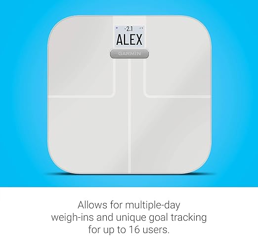 Garmin Index S2 Smart Scale with Wireless Connectivity Measure Body Fat Muscle Bone Mass Body Water and More-White with Accessories (010-02294-03)