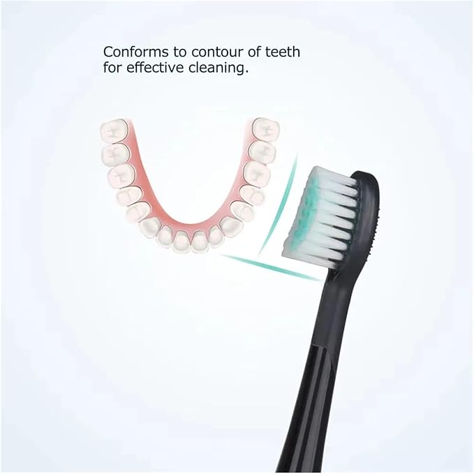 4pcs Replacement Toothbrush HeadsCompatible for Mornwell D01B Electric(Black)