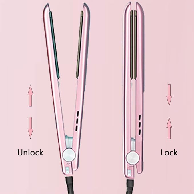 USTAR 2 in 1 Hair Straightener and Curler 1 Inch Flat Iron Hair Straightener with Titanium Ceramic Ionic Plates &amp Dual Voltage for Less Frizz Shinier Hair with Heat-Resistant Silicone