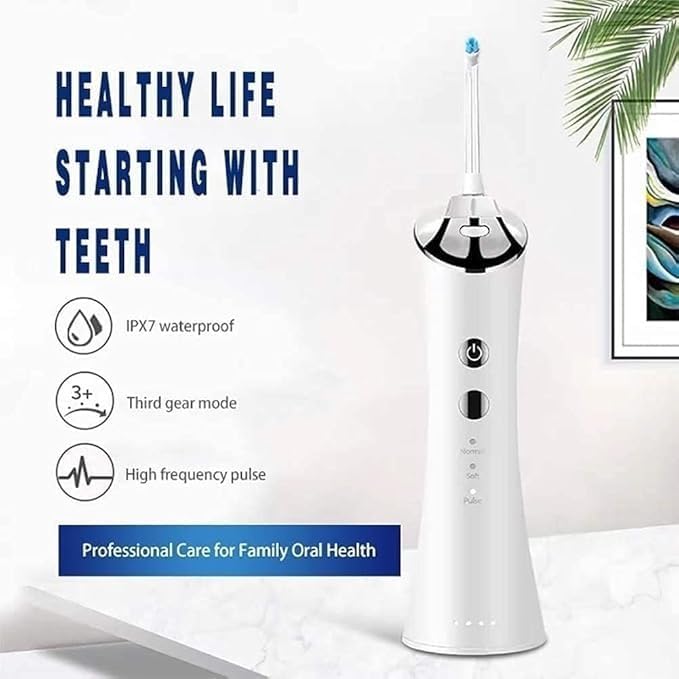 Water Flosser Professional Cordless Dental Oral Irrigator - Portable and Rechargeable Waterproof 4 Modes Water Flosser for Home and Travel Braces &amp Bridges Care