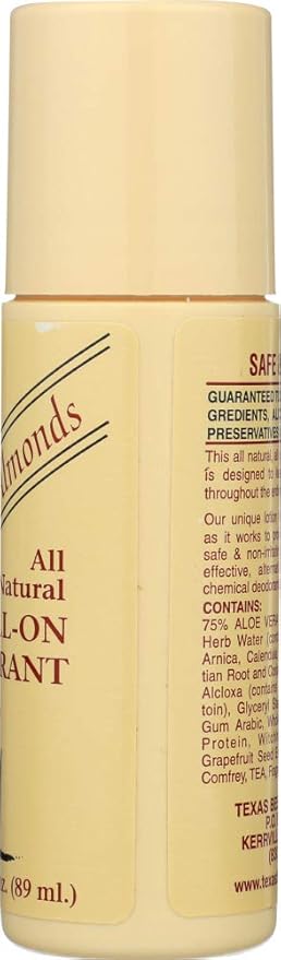 Alvera Roll-on Deodorant Aloe Based &amp Almonds - 3 fl. oz (89 ml) (Pack of 6)