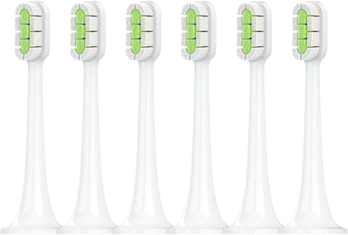 Compatible for with Electric Toothbrush Head T300/T500 Compatible DDYS01SKS/MES601/T700 Replacement MES602/604(Clean GN 6 Pcs)