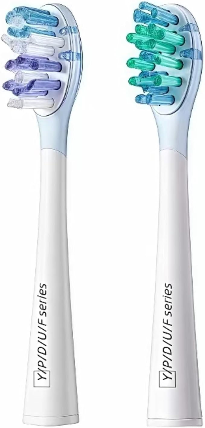 Electric Toothbrush Replacement Brush Head - Compatible with Usmile Y1S/P10 Electric Toothbrush (Accessories)(2Pcs Blue)
