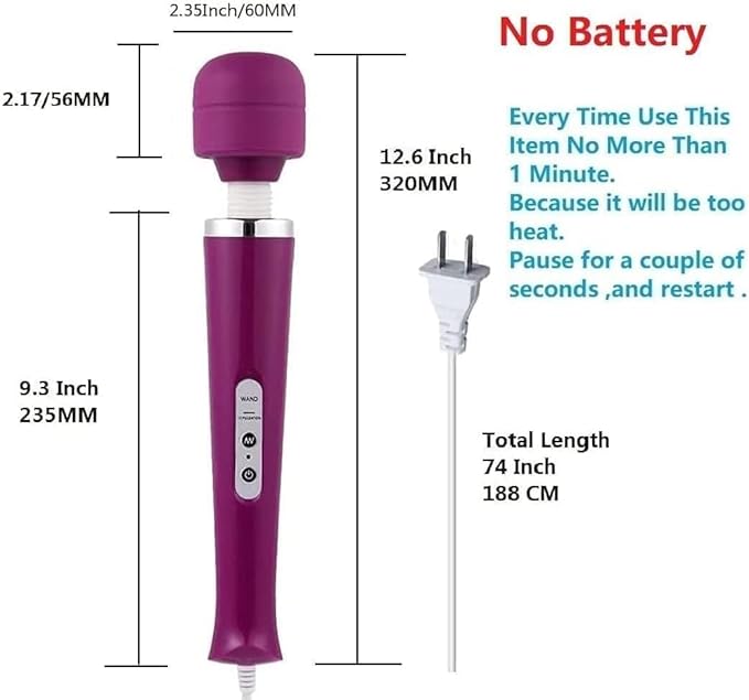 Power Big Handheld Electric Back Body Massager for Woman Sport Recovery Muscle ACH Pain Shoulder Neck Leg Hand Foot Massage Tool (Purple Big Massage and Purple Mini Tool)