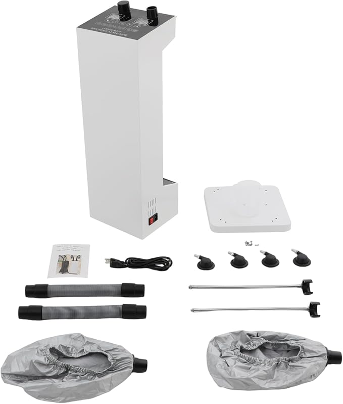 Hair Steamer Professional Micro Mist Hair Color Processor with 2 Caps 650W Vertical Hair Care Machine with Rolling Wheels 5 in 1 Salon Spa Equipment for Deep Hair Care Repair (White)