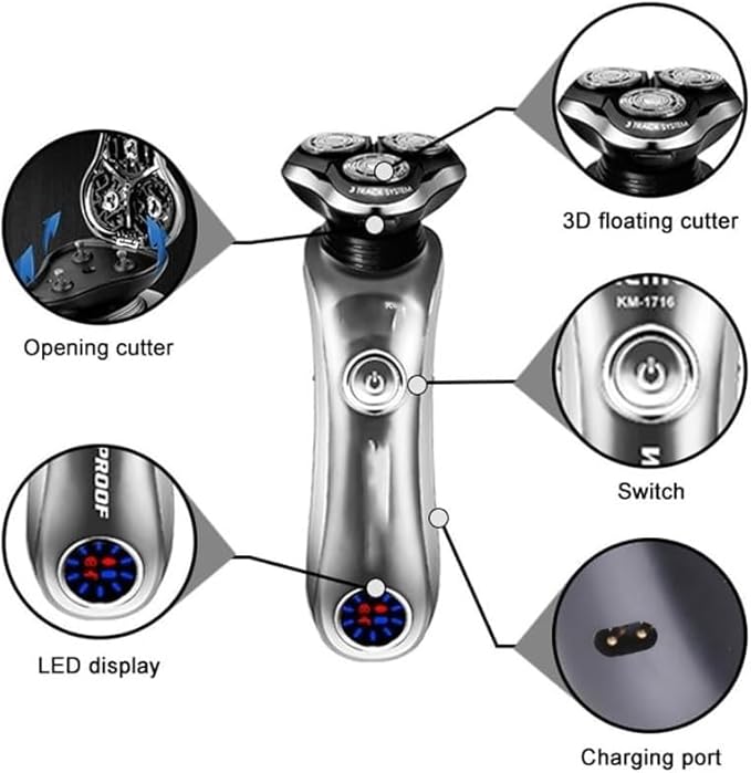 Electric Shavers for Men Wet Dry Rechargeable Pro Electric Shaver Beard Electric Razor for Men Facial Shaving Machine with Smart Cleaner