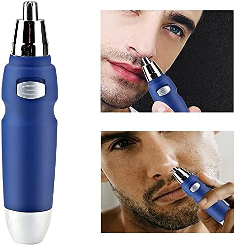 Nose Hair TrimmerElectric Shaving Nose Ear Trimmer Safety Face Care Nose Hair Trimmer (Color : Blue Size : 13 * 2 * 0.7cm)