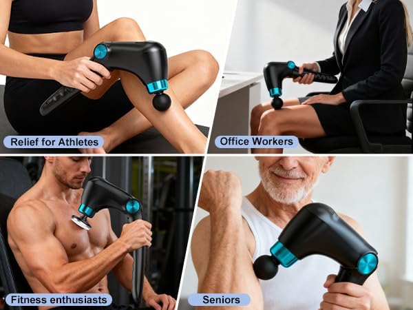 Deep Tissue Massage Gun for Women Men Folding Massage Gun with Heat &amp Cold Therapy for Pain Relief &amp Muscle Recovery Portable Handheld Back Massagers 9 Speeds 10 Attachments