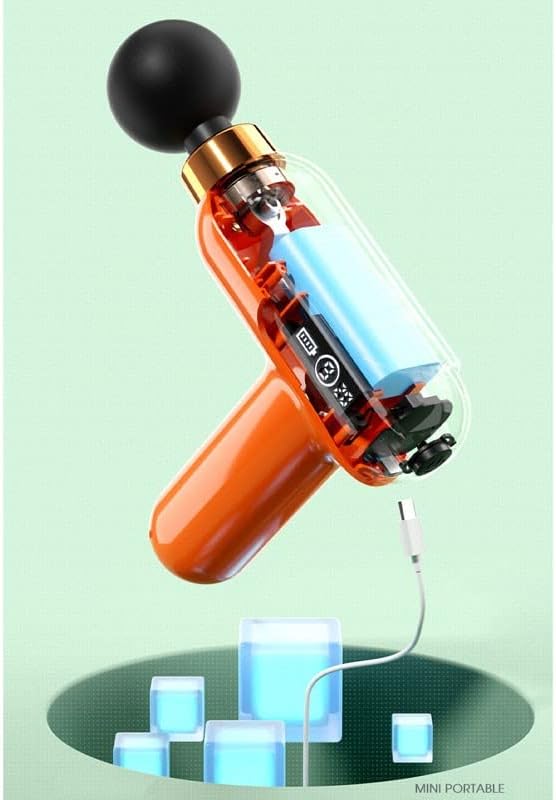 Massage Gun Deep Tissue Massager with 9 SpeedsUltra-Quiet Handheld Mini Percussion Muscle Massage Gun with 4 Massage Heads(Color:A)