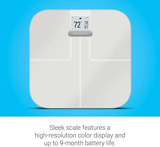 Garmin Index S2 Smart Scale with Wireless Connectivity Measure Body Fat Muscle Bone Mass Body Water and More-White with Accessories (010-02294-03)