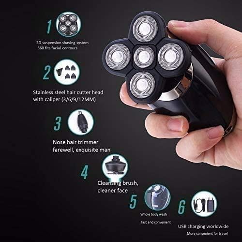 Electric Shavers for Men 4 in1 Mens Electric RazorDry Wet Waterproof Man Rotary ShaverPortable Facial Cordless Shaver Travel USB Rechargeable for Face Shaving Husband Dad