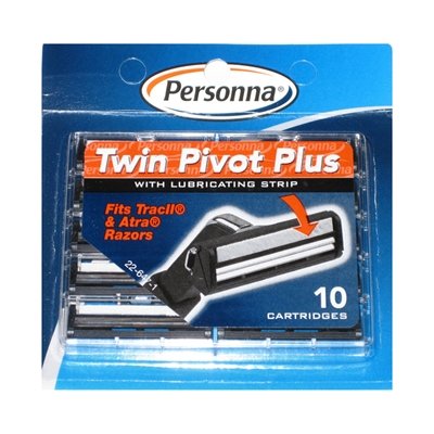 60 Personna Twin Pivot Plus Cartridges with Lubricating Strip for Atra &amp Trac II Razors - 6 Packs of 10 Blades