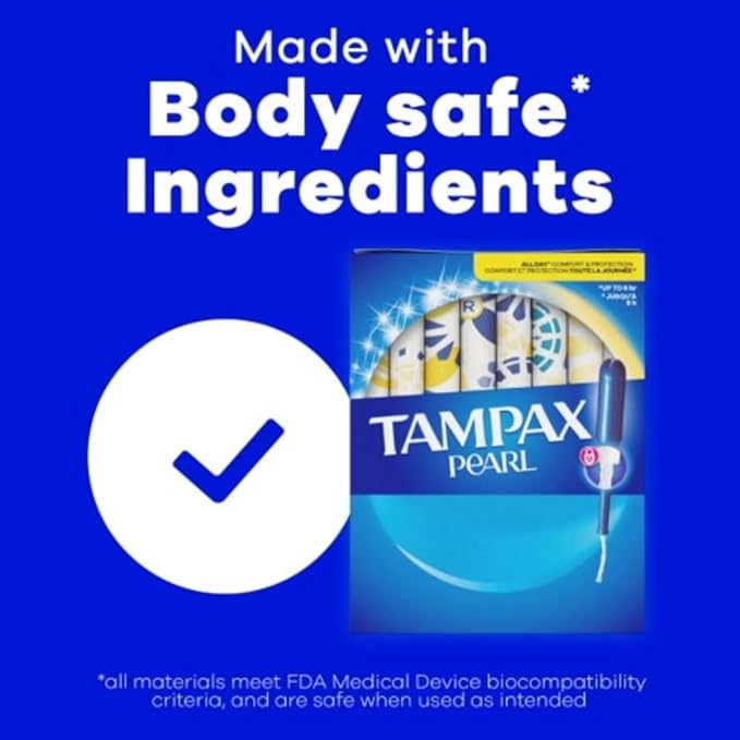 Tampax Pearl Tampons for Women Multipack with LeakGuard Braid Light/Regular/Super Absorbency Unscented 94 Count (2 Packs of 47) (Packaging May Vary)
