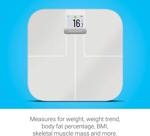 Garmin Index S2 Smart Scale with Wireless Connectivity Measure Body Fat Muscle Bone Mass Body Water and More-White with Accessories (010-02294-03)