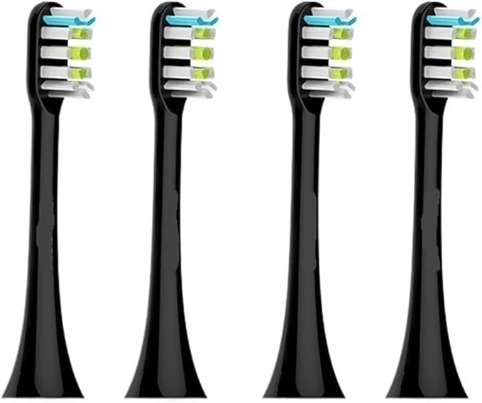 Electric Toothbrush Heads Replacement X1 X3 X3U X5 Teeth Brush(Black 4 pcs)