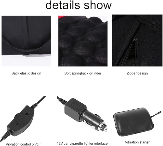 Electric Vibration Car Massager Waist Pillow Back Lumbar Supporting Cushion Seat Essential Accessories