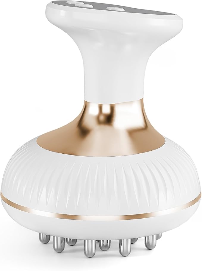 Lymph Drain Massager (Electric) – Fights Cellulite Sculpts Body! Has Heat Vibe Light &amp Microcurrent Works on Legs arms Belly Reduces Stretch Marks!(Gold Pink)
