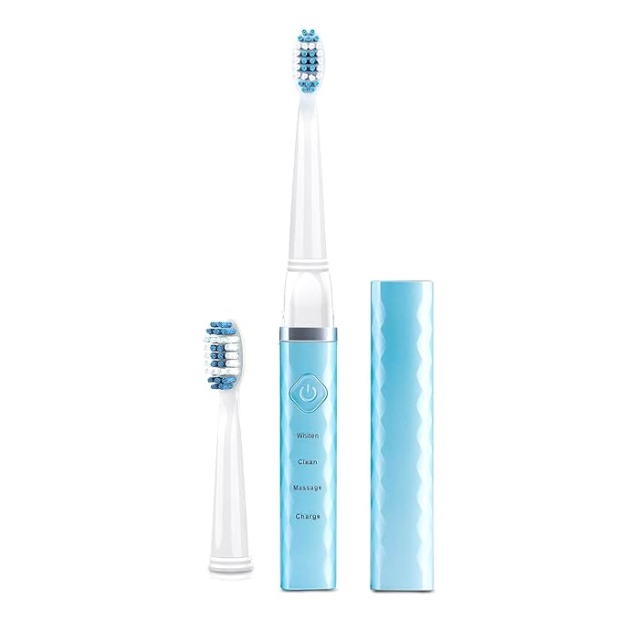 Pop Sonic USB Charge Anywhere Toothbrush (Hawaiian Blue) | Rechargeable Toothbrush w/Up to 40000 Brush Strokes/Minute-Long-Lasting Nylon Bristles - Teens &amp Adult with Quadrant Pacer