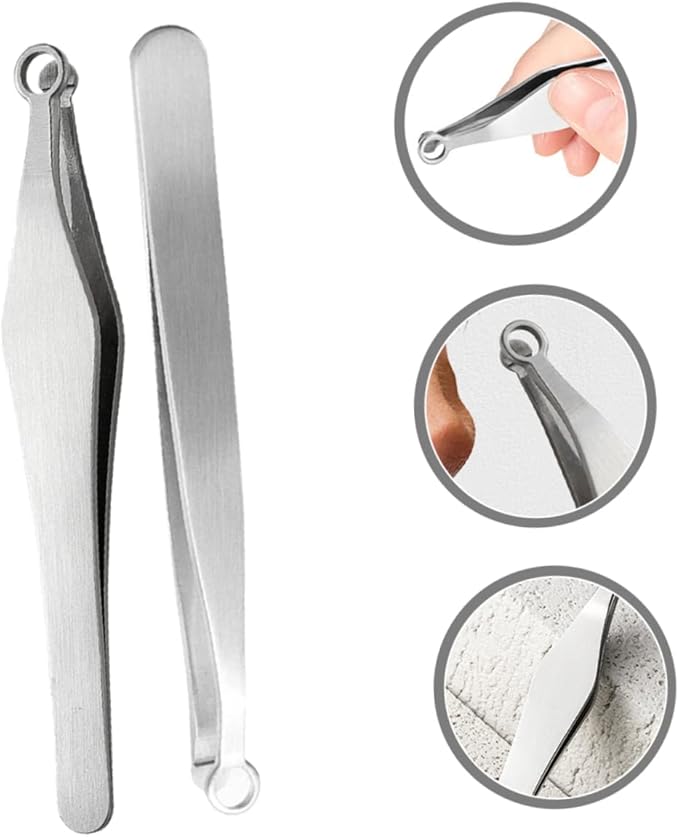 Gatuida 6pcs Nose Hair Trimmer Metal Nose Hair Clip Reusable Nasal Clippers for Men Women