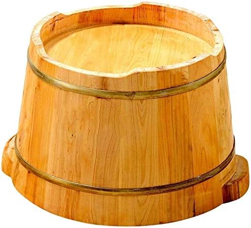 Foot Tub Wooden Foot Basin Household gift Solid Wood Natural Solid Wood Foot Tub Foot Bath Barrel Thicken Foot Basin Wooden Smooth and delicate pedicure bucket Foot Bath Foot Barrel Wooden Foot Soakin