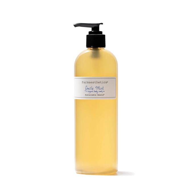 Farmaesthetics Gentle Mint Organic Body Wash (16 fl oz) | Ethically Sourced Sustainable Beauty | Clean All Natural Small Batch Skincare