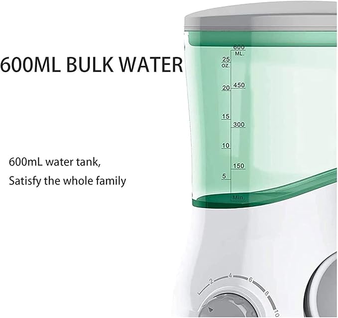 Portable Water Flossing Oral Irrigator Smart Timing Oral Dental Irrigator Electric Teeth Cleaner with 360° Rotating Nozzle &amp 6 Jet Tips for Home Travel
