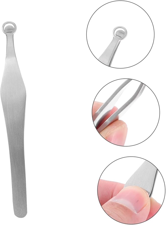 balacoo 3pcs Professional Nasal Hair Tweezer Clipper Round Head Trimmer for Home