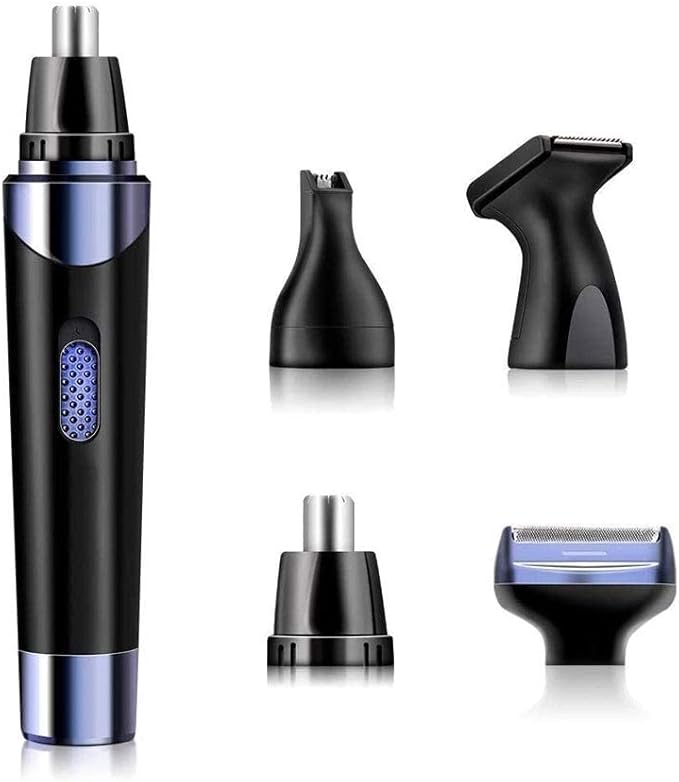 Ear and Nose Hair Trimmer for Men &amp Women 4 in 1 Electric Eyebrow Trimmer Painless Nose Clippers Facial Hair Remover Waterproof with Dual Edge Blades