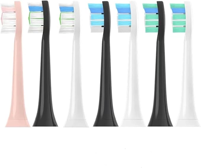 4Pcs 10Pcs Replacement Brush HeadsCompatible for Philips HX6064 HX6930 HX6730 Sonic Electric Toothbrush Vacuum(5 Black-5 Pink)