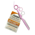 Sharkfin Shears Pink Aluminum Razor with Feather Blade &amp 10 pack Razor Blades